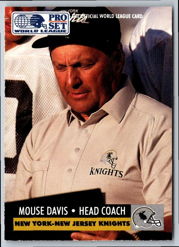 1991 Pro Set WLAF World Bowl Combo Mouse Davis #18