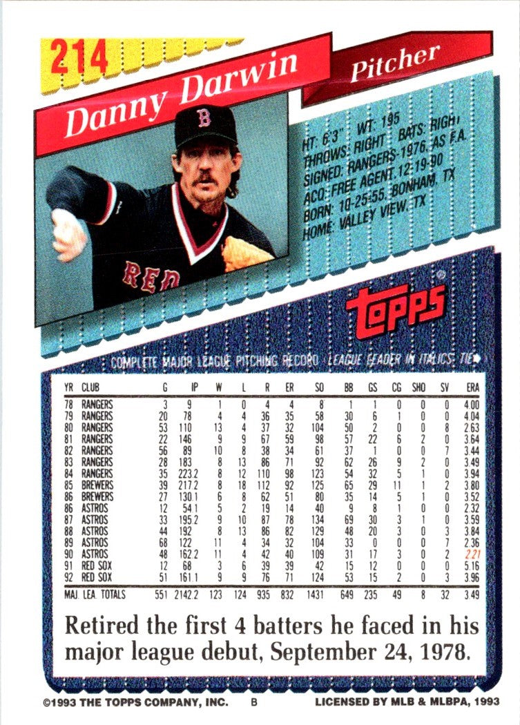 1993 Topps Danny Darwin