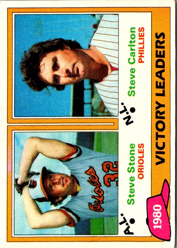 1981 Topps 1980 Victory Leaders - Steve Stone/Steve Carlton #5