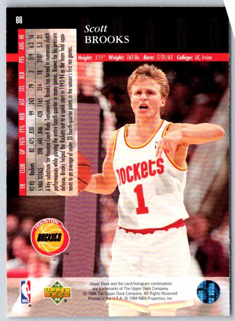 1995 Upper Deck Scott Brooks