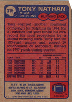 1985 Topps Tony Nathan #315