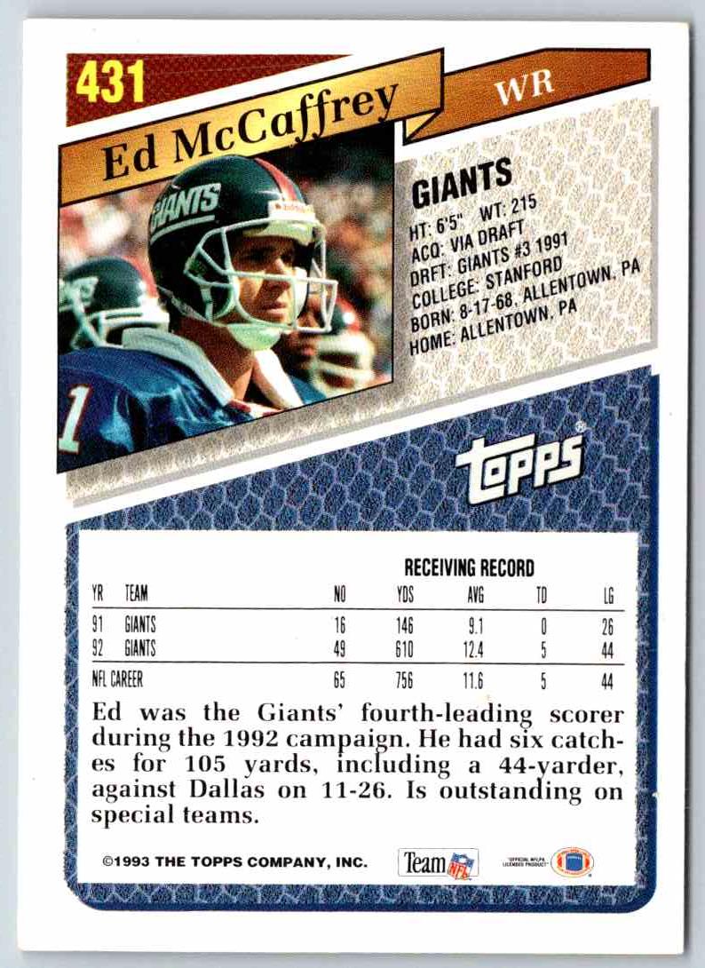 1993 Topps Ed McCaffrey