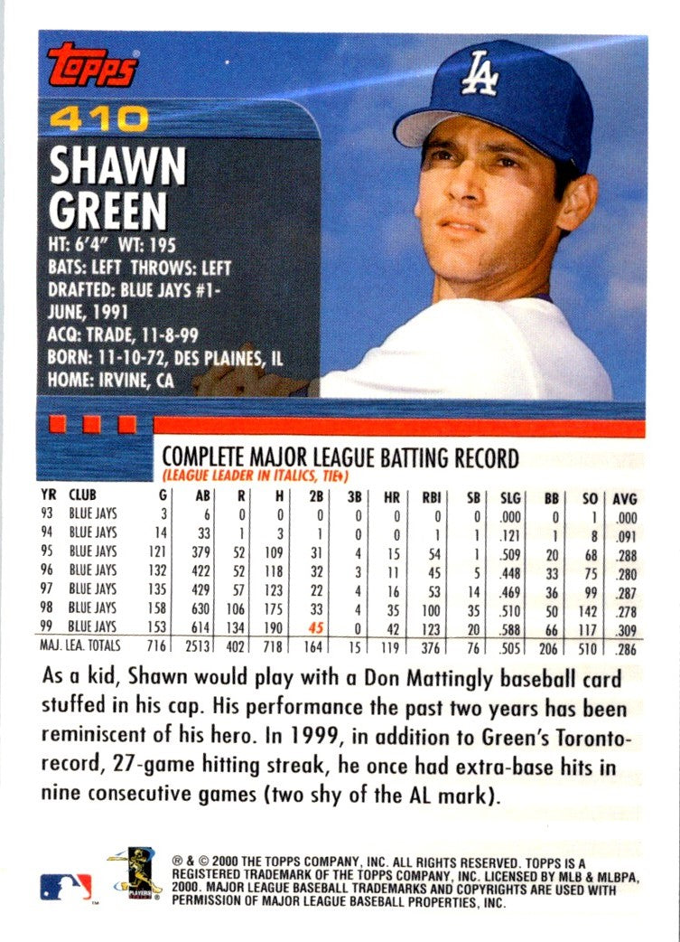 2000 Topps Shawn Green