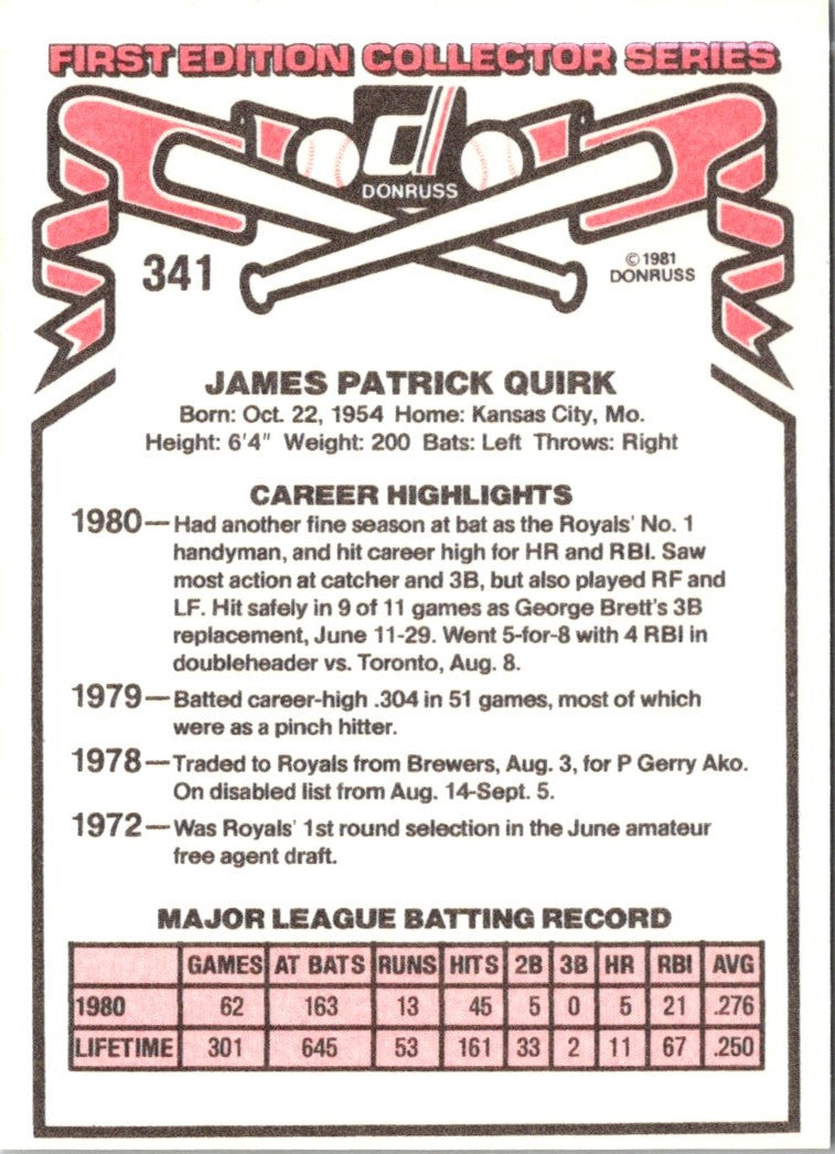 1981 Donruss Jamie Quirk