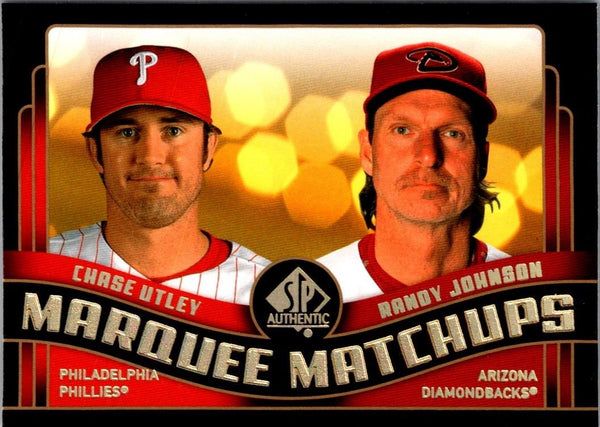 2008 SP Authentic Marquee Matchups Chase Utley/Randy Johnson #MM-22