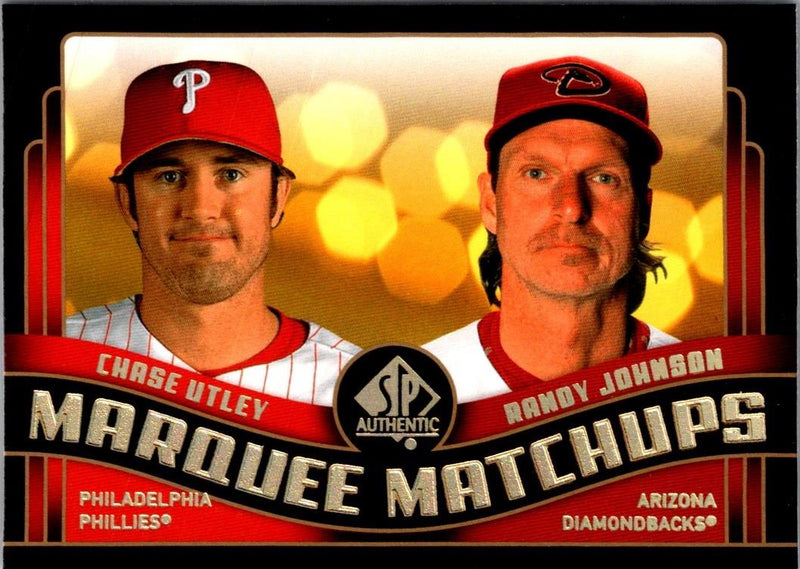 2008 SP Authentic Marquee Matchups Chase Utley/Randy Johnson #MM-22