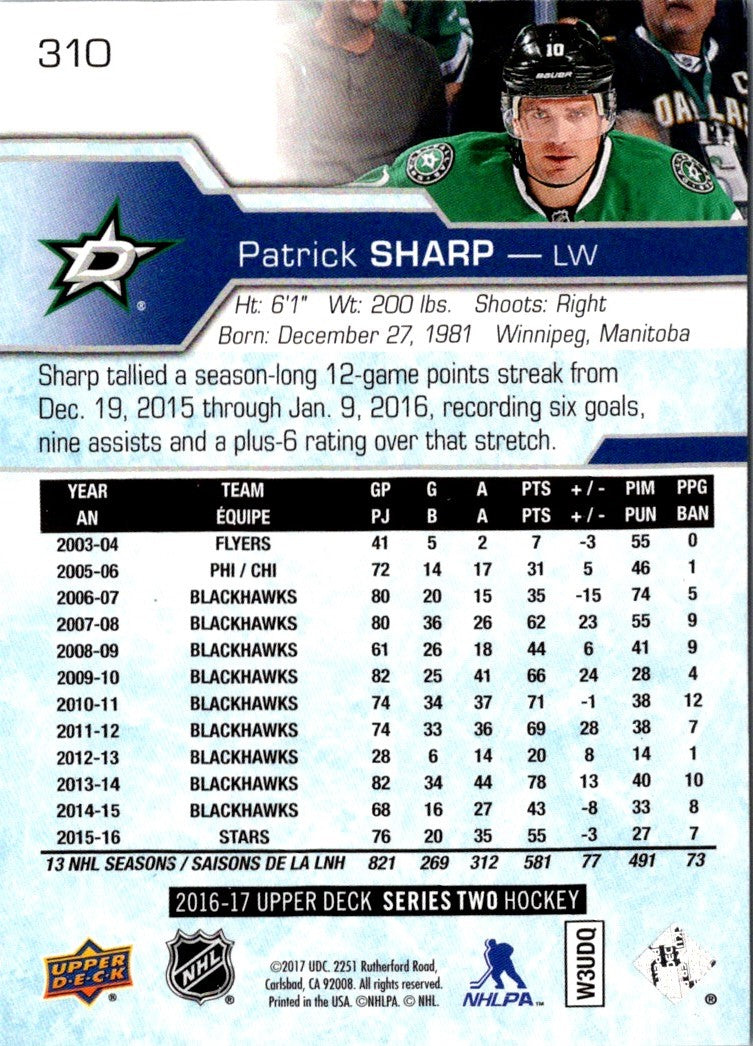 2017 Upper Deck Patrick Sharp