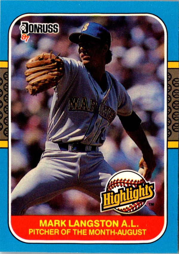 1987 Donruss Highlights Mark Langston #34