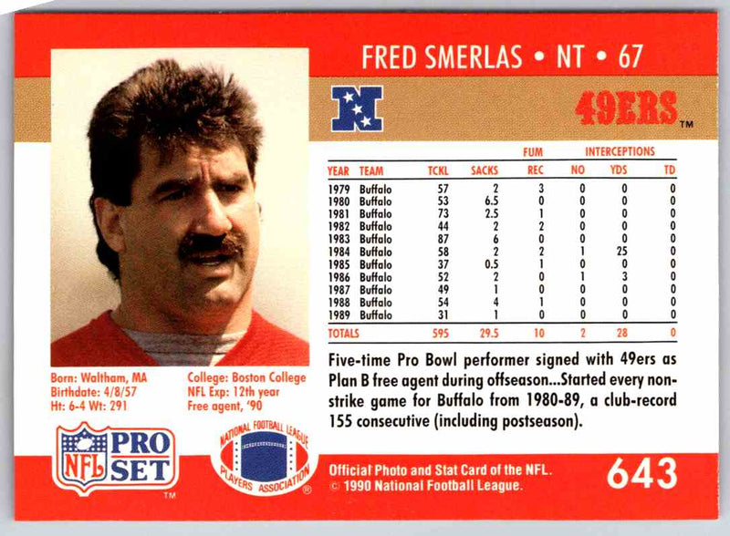 1992 Proset Fred Smerlas