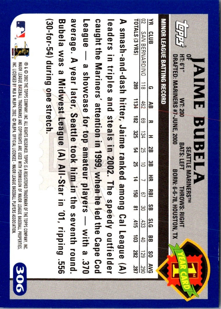 2003 Topps Jaime Bubela