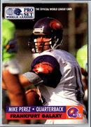 1991 Pro Set WLAF World Bowl Combo Mike Perez