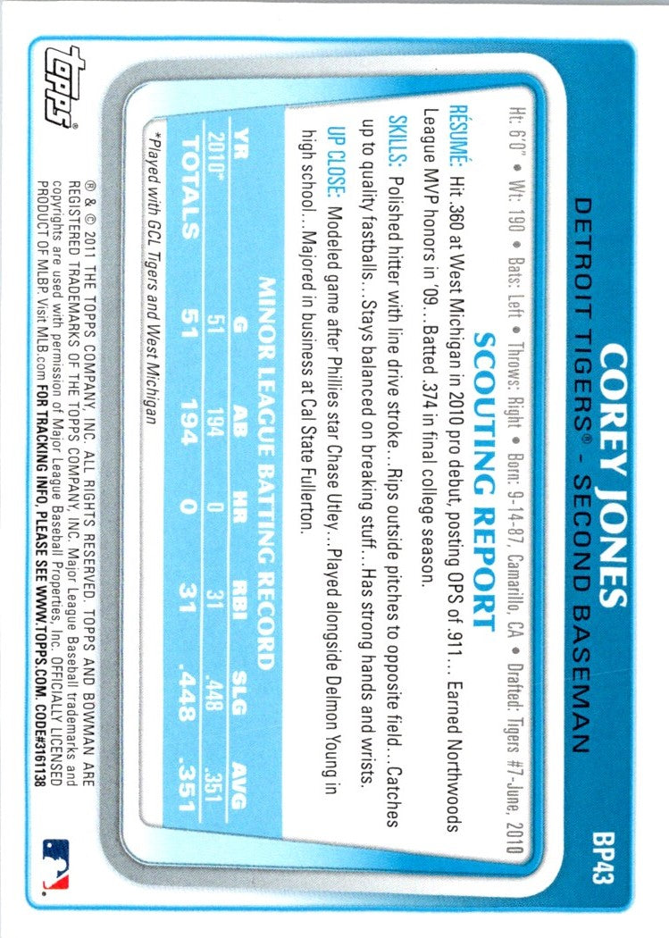 2011 Bowman Prospects Corey Jones