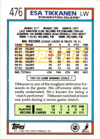 1992 Topps Esa Tikkanen #476