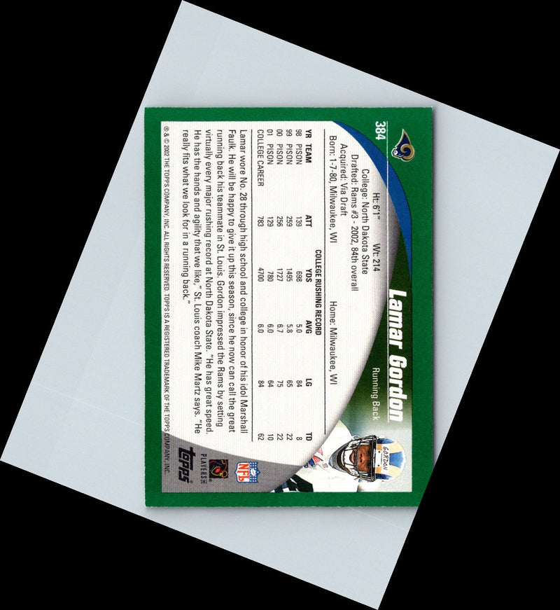 2002 Topps Lamar Gordon