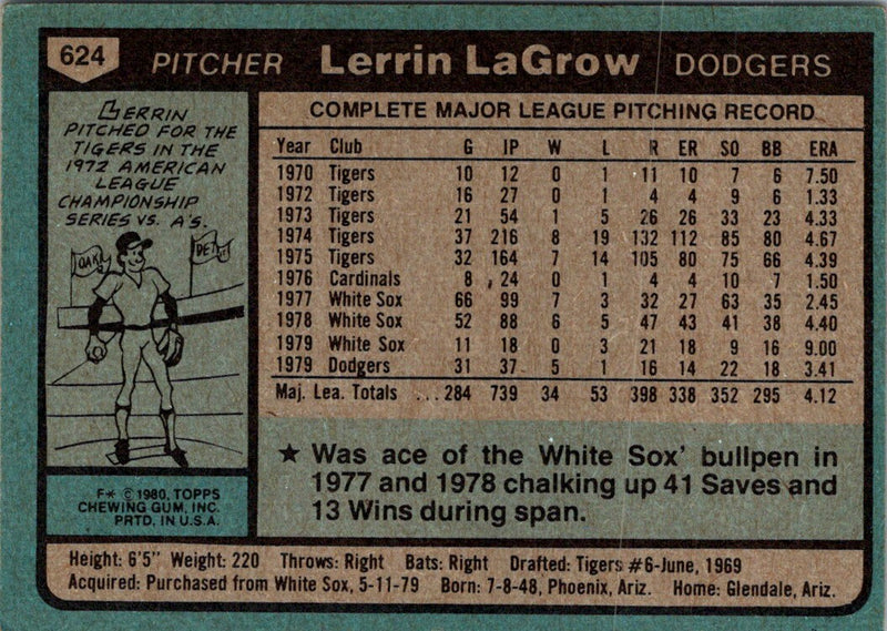 1980 Topps Lerrin LaGrow