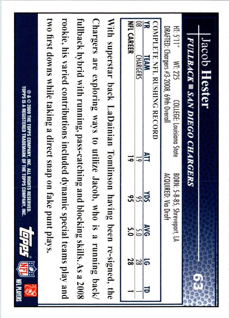 2009 Topps Jacob Hester