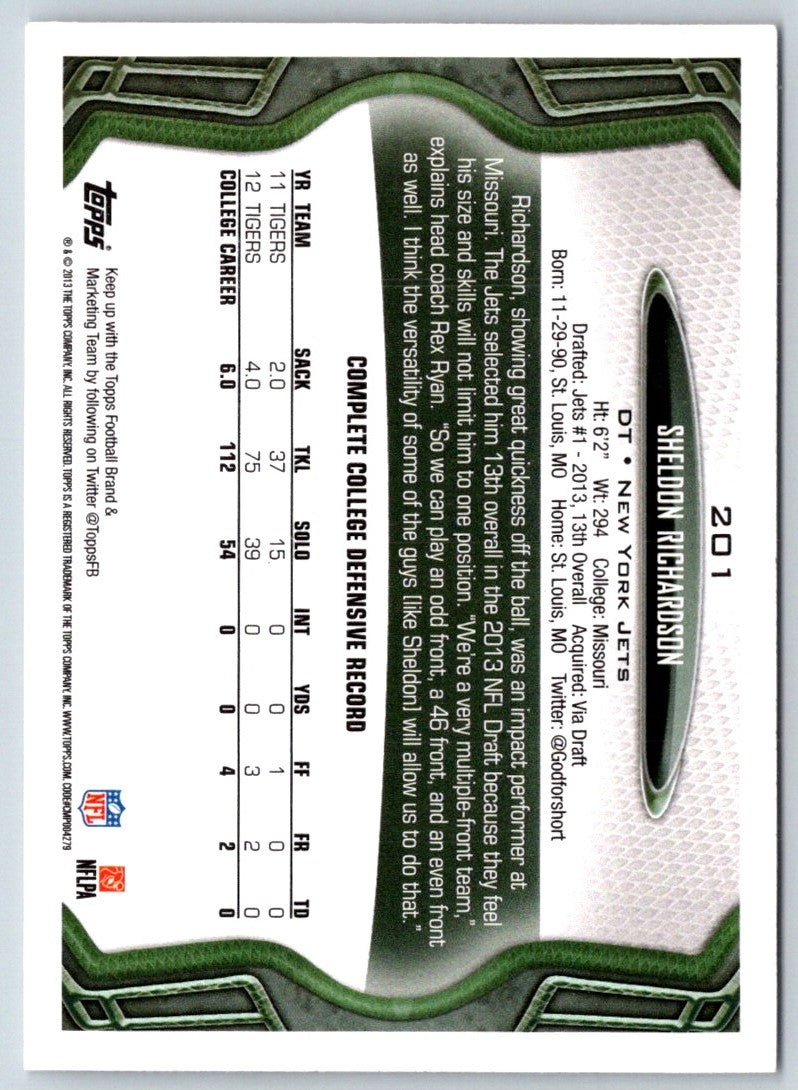 2013 Topps Sheldon Richardson