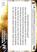 2016 Topps Milwaukee Brewers