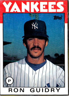 1986 O-Pee-Chee Wax Box Cards Ron Guidry #H