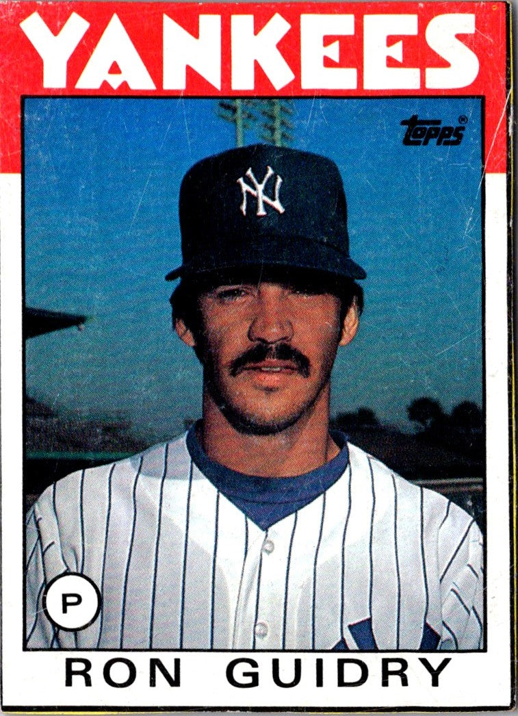 1986 O-Pee-Chee Wax Box Cards Ron Guidry