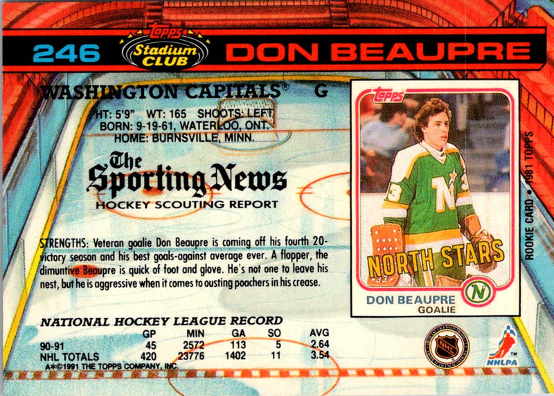 1991 Stadium Club Don Beaupre