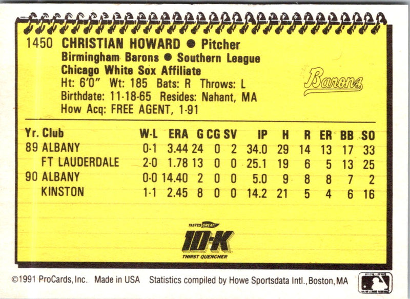 1991 ProCards Chris Howard