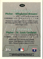 1996 Topps Brian Givens/T.J. Mathews #102 Rookie