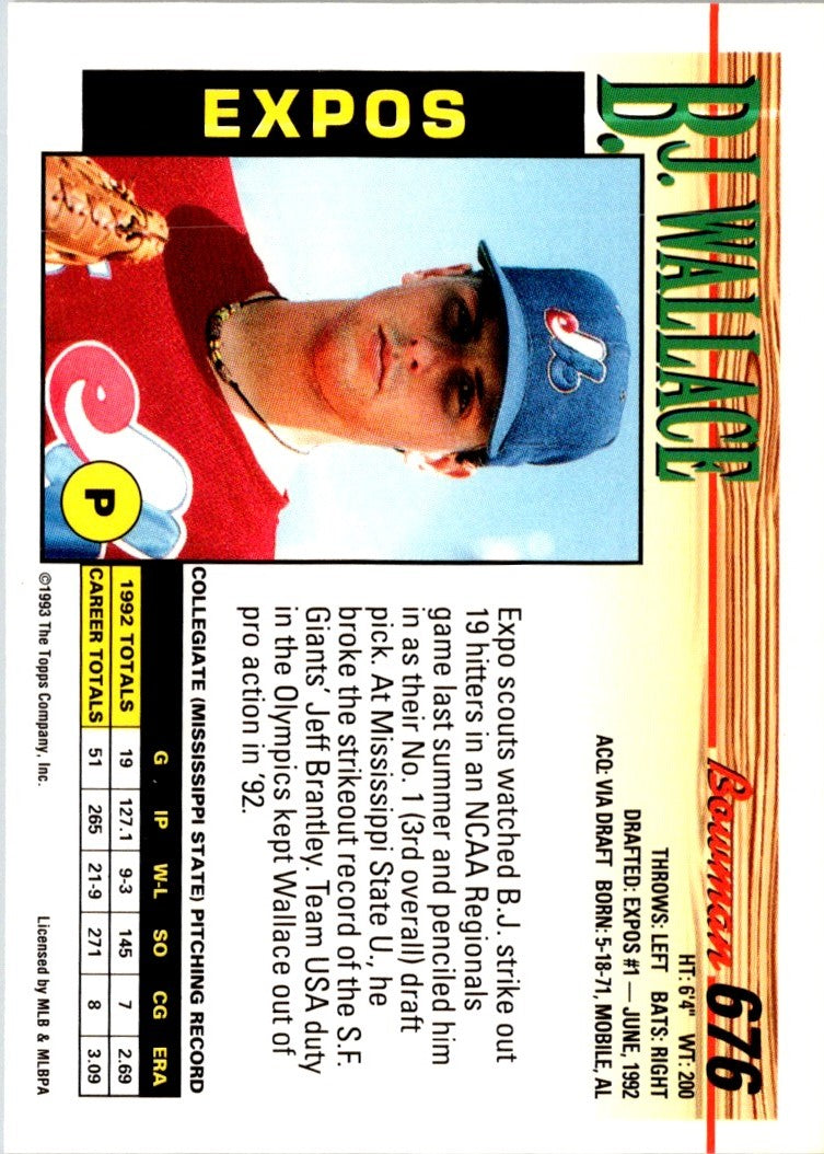 1993 Bowman B.J. Wallace