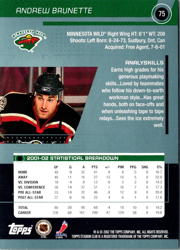 2002 Stadium Club Andrew Brunette