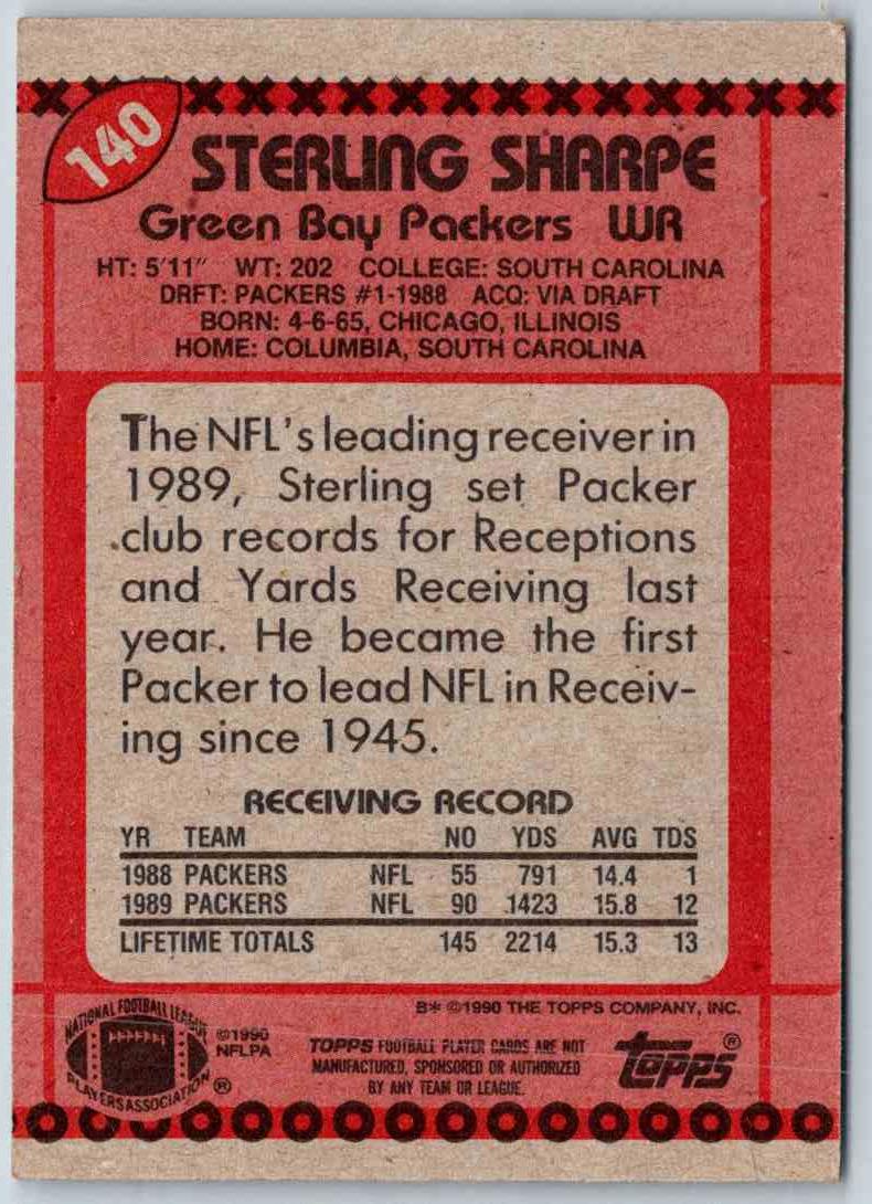 1990 Topps Sterling Sharpe