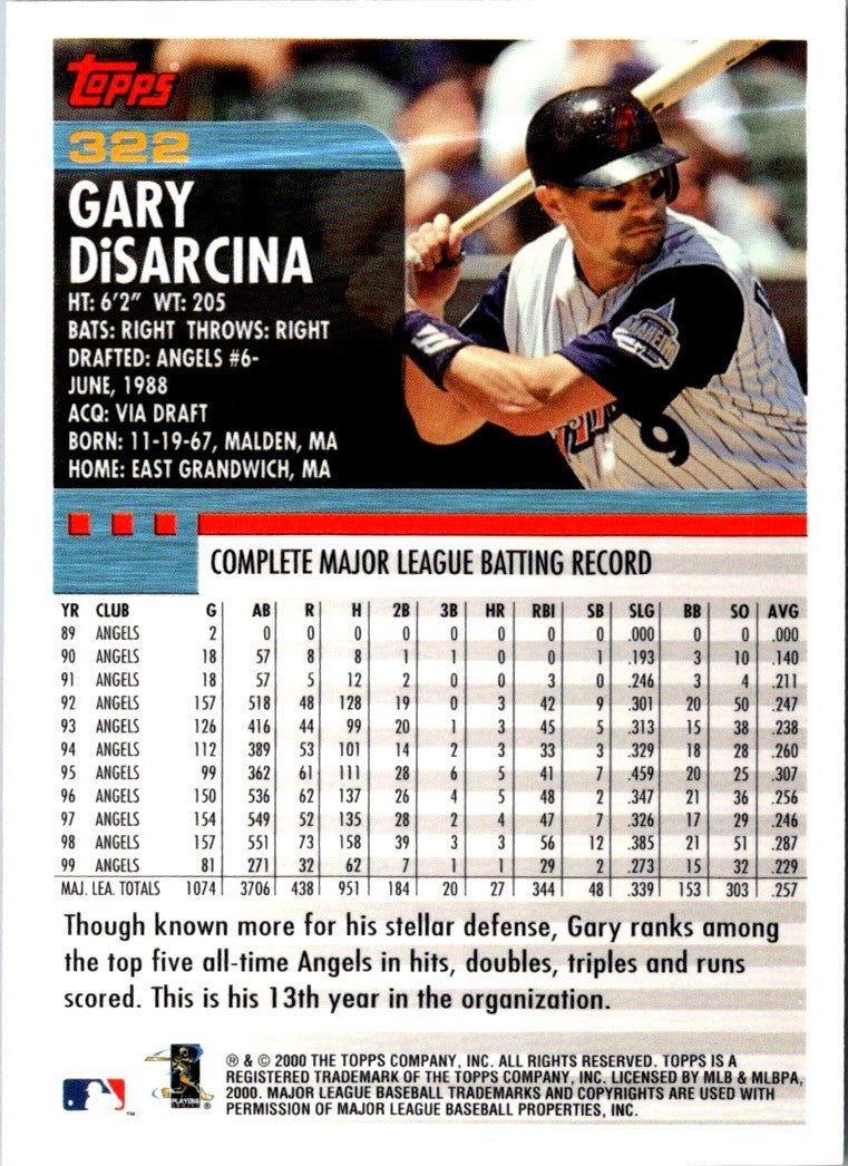 2000 Topps Gary Disarcina