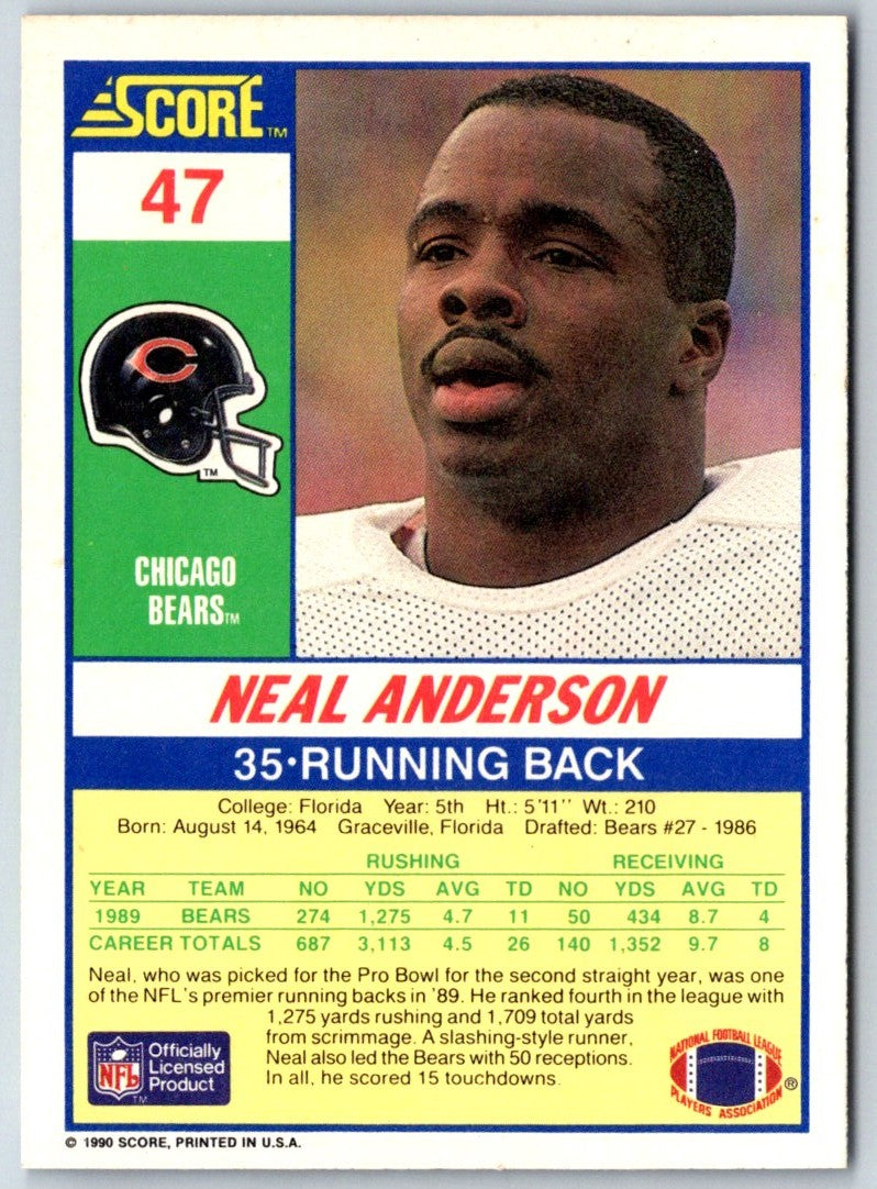 1990 Score Neal Anderson