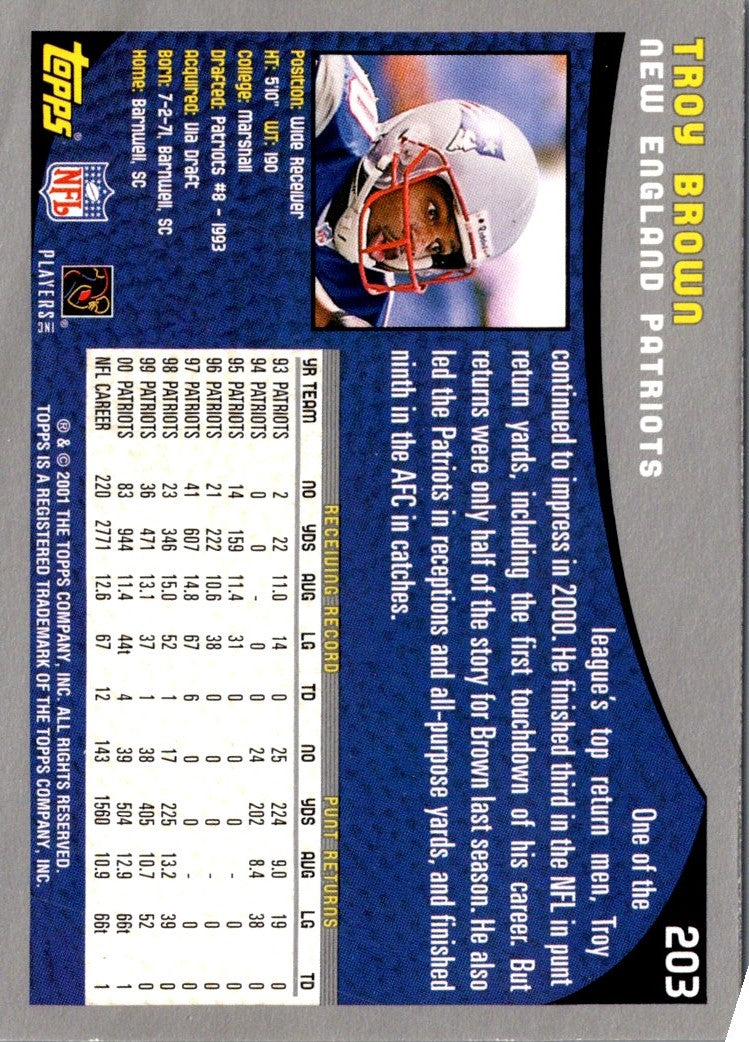 2001 Topps Troy Brown