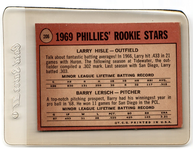 1969 Topps Phillies Rookies - Larry Hisle/Barry Lersch