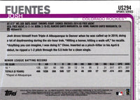 2019 Topps Update Josh Fuentes #US294 Rookie