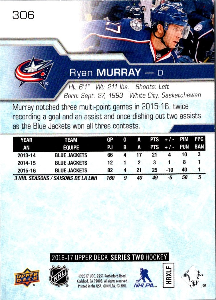 2017 Upper Deck Ryan Murray