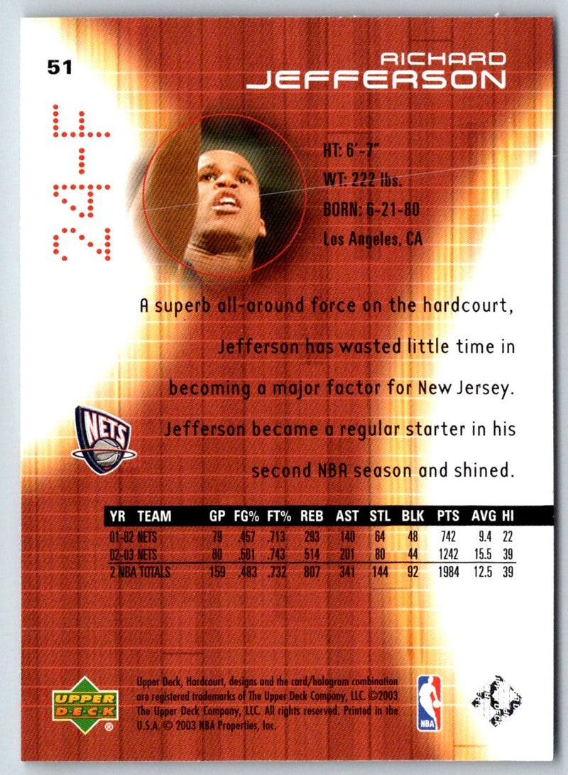 2003 Upper Deck Hardcourt Richard Jefferson