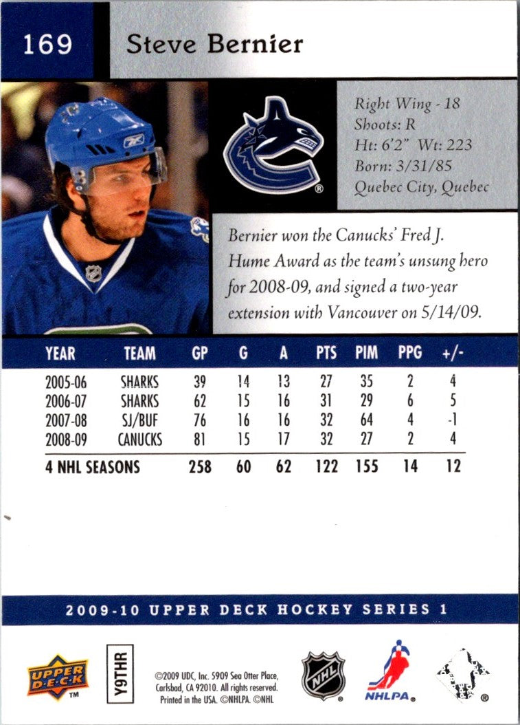 2009 Upper Deck Steve Bernier