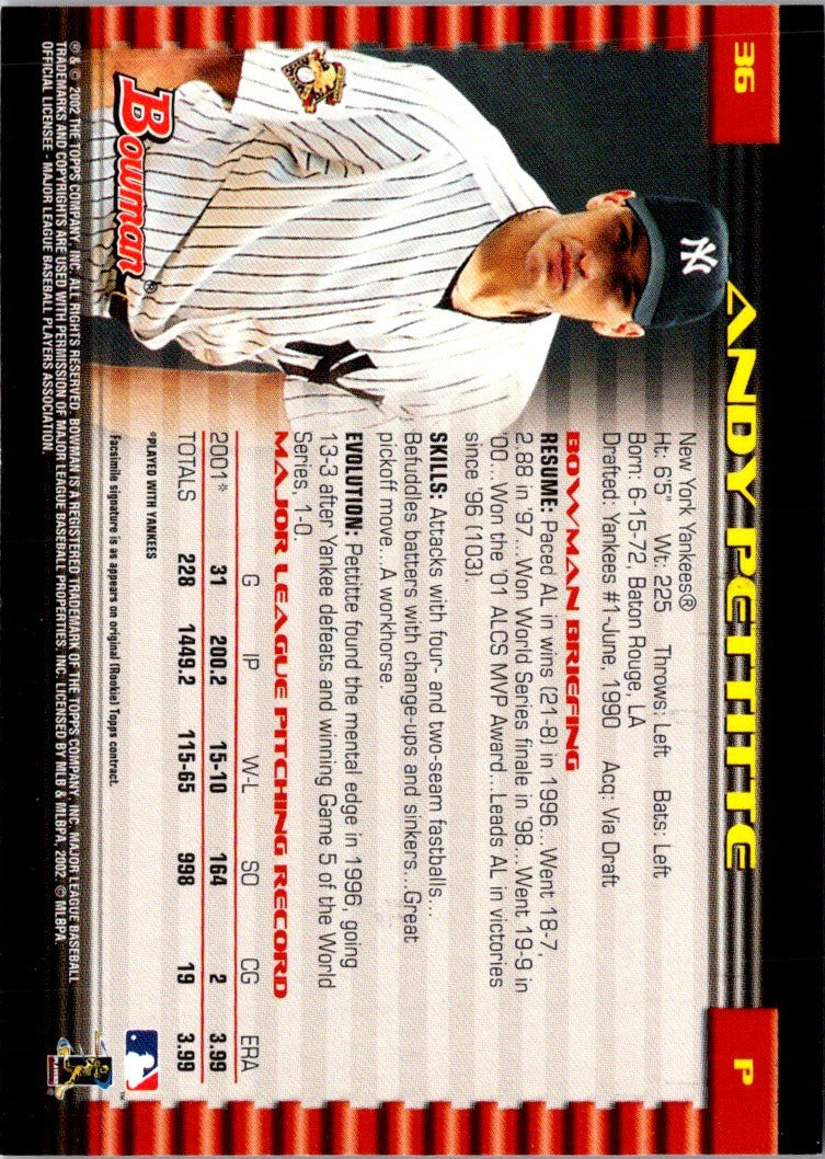 2002 Bowman Andy Pettitte