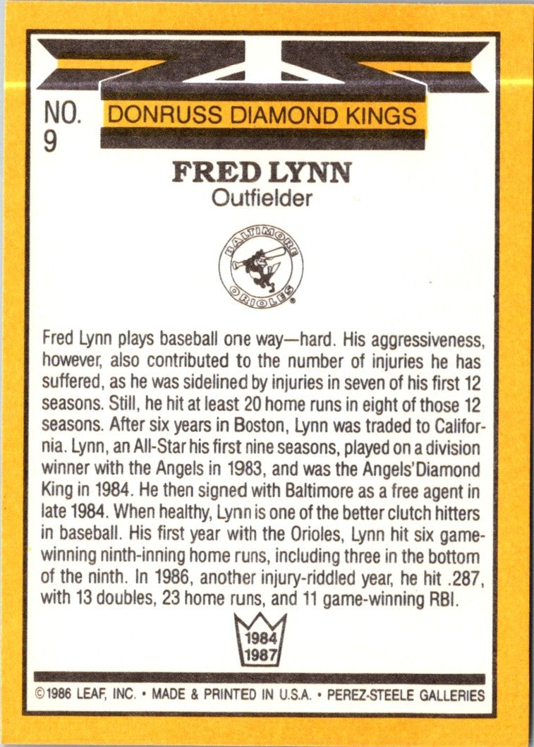 1987 Diamond Kings Fred Lynn