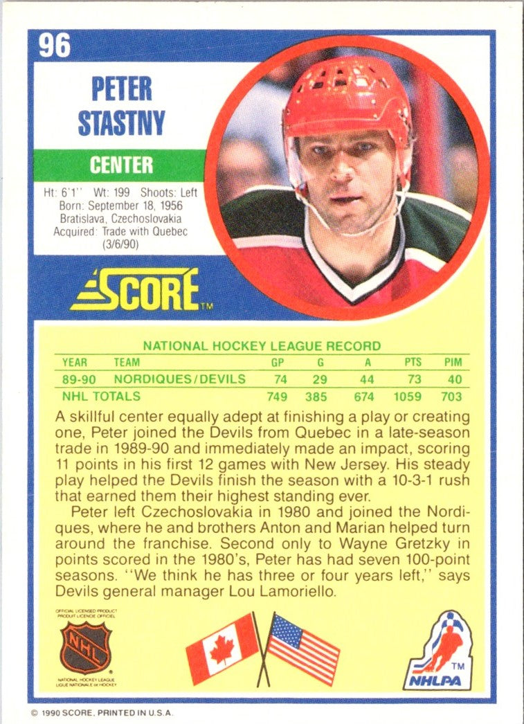 1990 Score Peter Stastny