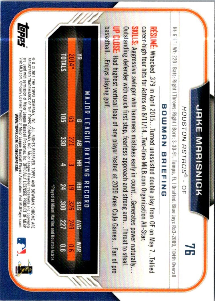 2015 Bowman Chrome Jake Marisnick