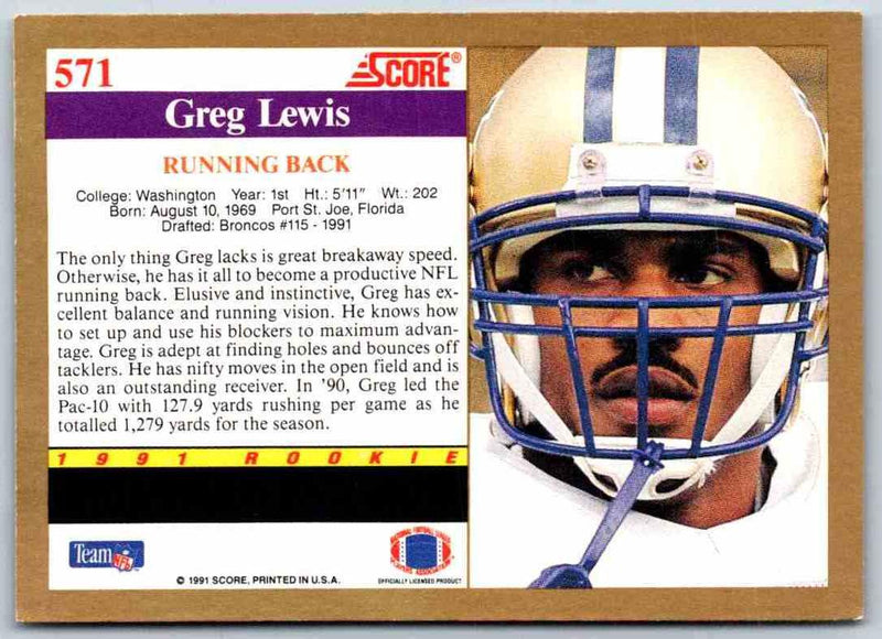 1991 Score Greg Lewis