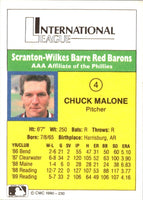 1990 CMC Scranton Red Barons Chuck Malone #4