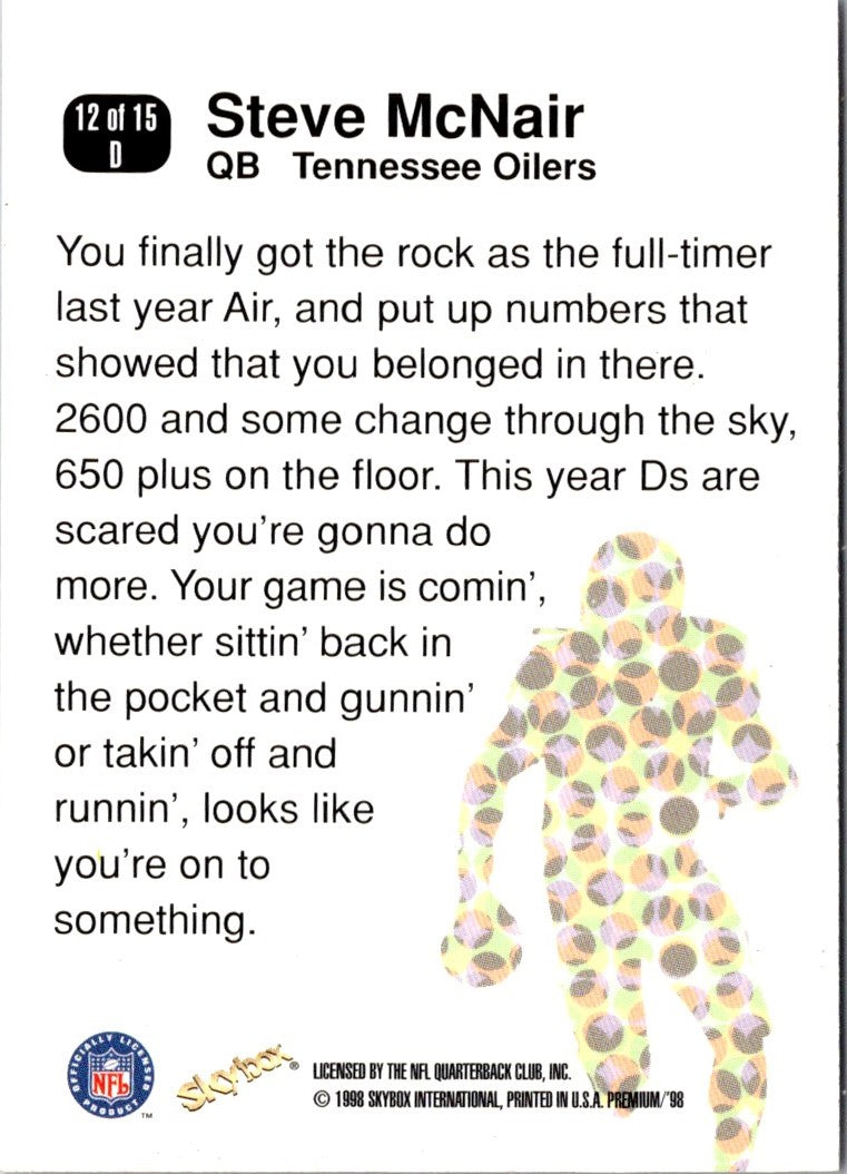1998 SkyBox Premium D'stroyers Steve McNair
