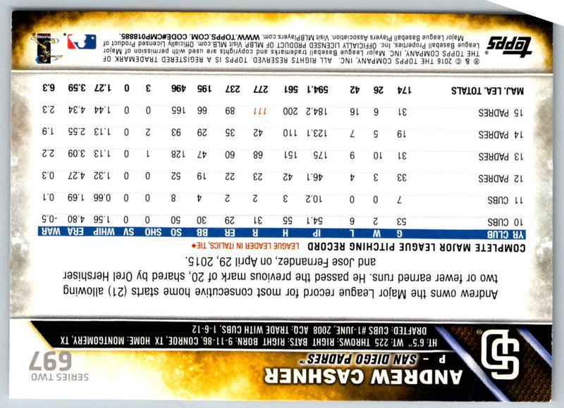 2016 Topps Andrew Cashner