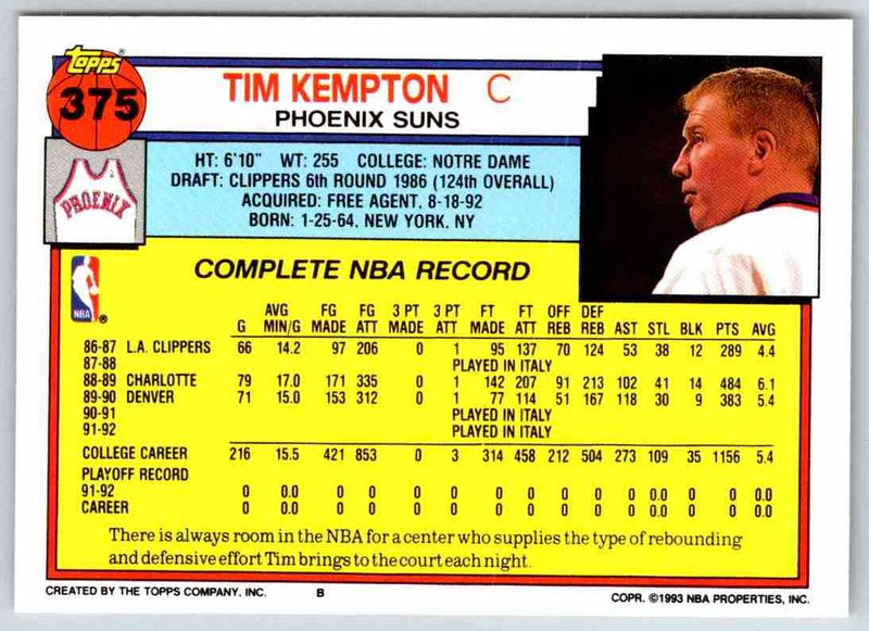 1991 Topps Tim Kempton