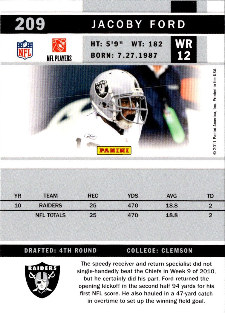2011 Score Jacoby Ford