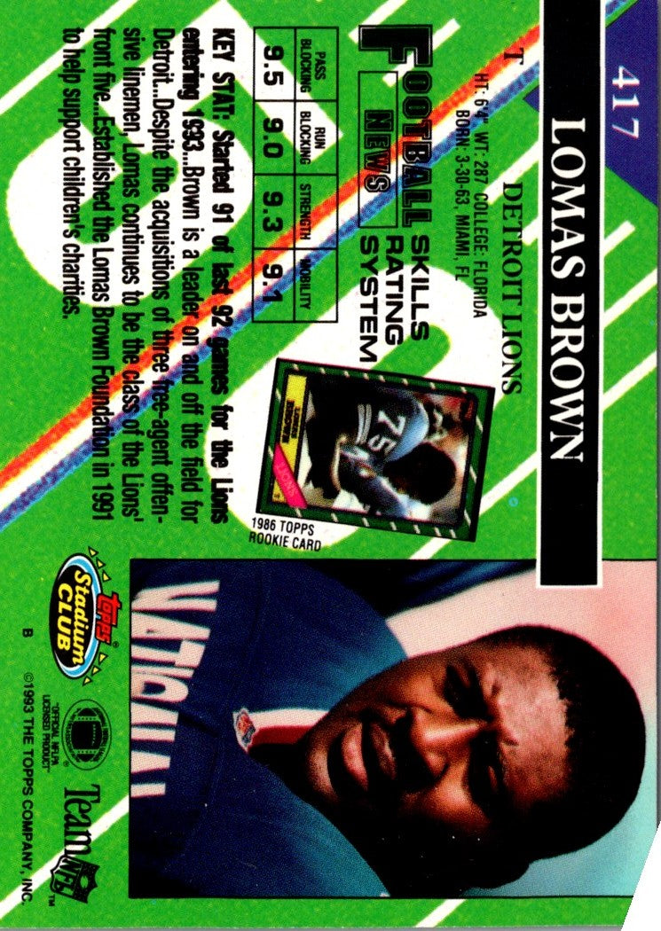 1993 Stadium Club Super Teams Bowl Lomas Brown