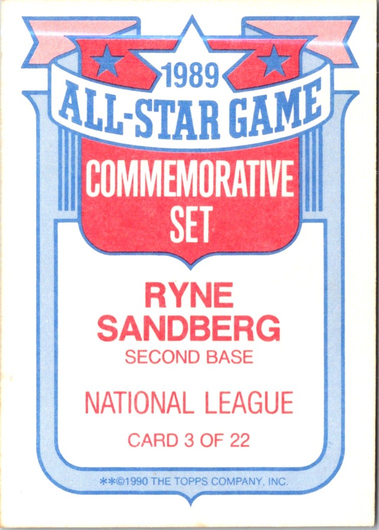 1990 Topps Glossy All-Stars Ryne Sandberg